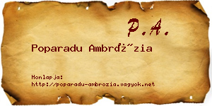 Poparadu Ambrózia névjegykártya